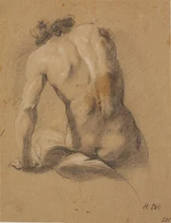 Seated Male Model, Seen from the Back