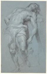 Reclining, Standing Male Model, Chained to an Altar