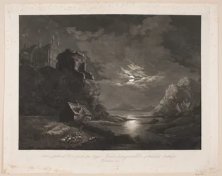 River Landscape in Moonlight