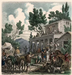 Ancient Greece: The Way to Olympia at Olympic Games Time, 1866