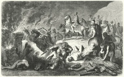 Hannibal at the Siege of Casilinum, 216-215 BC (engraving)