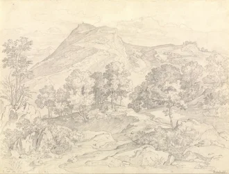 A View of Civitella from the Serpentara Next to Olevano