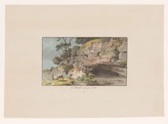 View of a Shepherd with Goats Near a Cave at Montcherand from the Series 