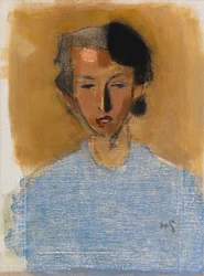 Portrait of a Girl in Blue and Brown (Inez)