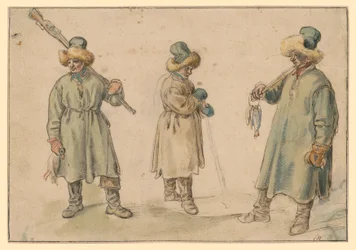 Three Studies of a Peasant in Winter Clothing