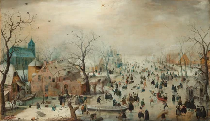 Winter Landscape with Ice Skaters
