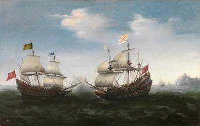 Naval Combat Against a Rocky Shore