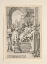 Christ Before Pilate, from The Passion, #5 in a series of 12 engravings