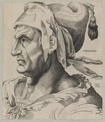 Hippocrates. Bust of a Man in Profile