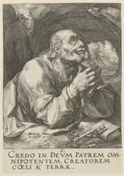 Peter, plate 1 from the series "Christ, the Twelve Apostles and Paul"