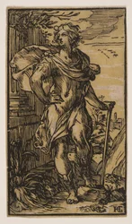Standing Young Man with a Cane