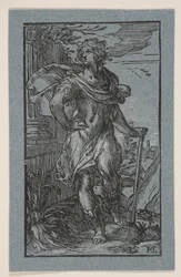 Standing Young Man with a Cane