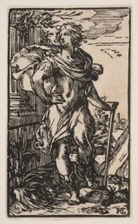 Standing Young Man with a Cane