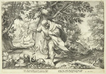 Teiresias Strikes Two Mating Snakes with His Staff
