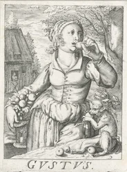 Taste (Gustus), a Woman with Fruits (series title)