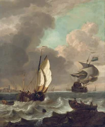 Shipping in a Stiff Breeze off Dordrecht