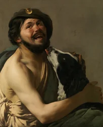 A Laughing Bravo (Mercenary) with His Dog