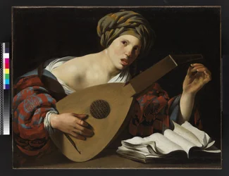 Young Woman Tuning a Lute, c.1626-27