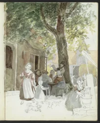 Village Street with a Well and Figures