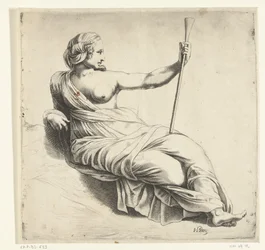 A Muse of Music, Seated Woman with Trumpet