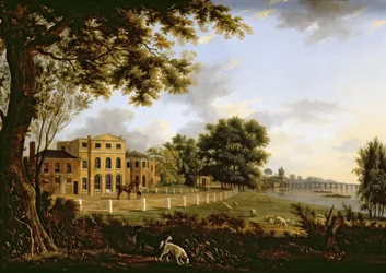 View of Chelsea Farm with the Thames and Battersea Bridge, 1790