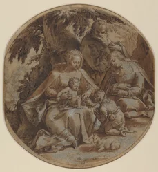 The Holy Family with Saint Elizabeth and Saint John the Baptist