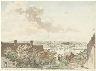 View of Nijmegen with a Ferry over the River