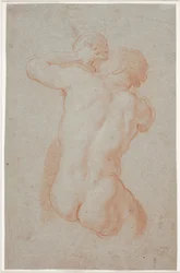 Triton Blowing a Conch Shell Seen from Behind
