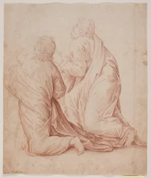 Two Kneeling Men