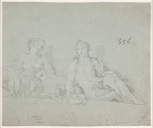 Two Seated Female Figures