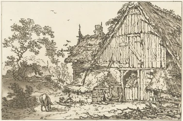 Farmhouse with Two People in the Doorway, Twelve Designs Calculated for the Use of Those Who Are Learning to Draw Landscape