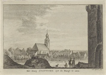 View of Oostvoorne, The Village of Oostvoorn, Seen from the Castle (title on object)