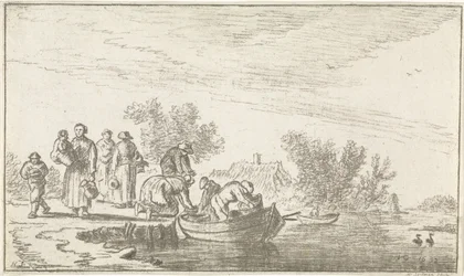 River View with a Moored Rowboat