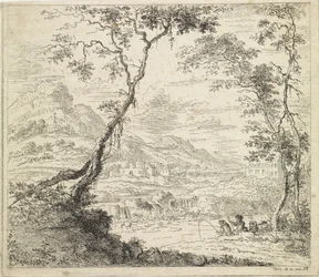 Landscape with Fishermen by a River