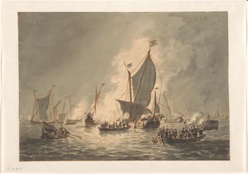 Destruction and Burning of Spanish Ships by the Sea Beggars at Den Briel, 1572