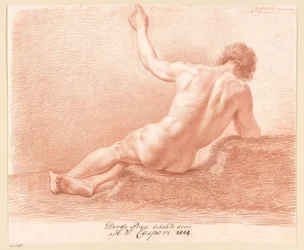 Seated Male Nude, Seen from the Back (3rd Prize 1804)