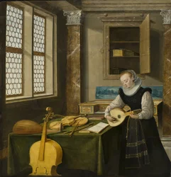 Lady Playing the Lute