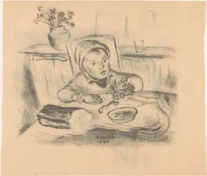 Child with Hat at Table