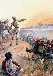 Fachoda Crisis: Captain Jean Baptiste Marchand (1863-1934) and His Senegalese Tirailleurs Marching for Fachoda in Sudan to Make It a French Protectorate, July 1898