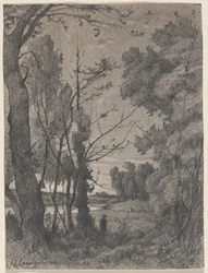Wooded Landscape beside a River