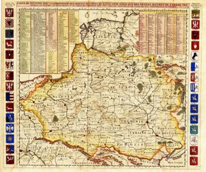 Map of Poland Includes Portions of Livonia and Grand Duchy of Moscow