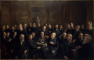 Collective portrait of members of the Association of French Republican Journalists