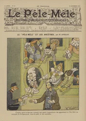 Le Pele-Mele and the ancestors. Illustration for Le Pele-Mele, 1902