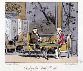 The Complement of Studies: Two Men Discussing in a Salon - in 