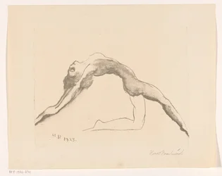 Naked Woman Diving Backwards
