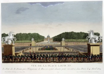 Place Louis XV (of the Concorde), around 1820 in “Vues de Paris” by Courvoisier 1827