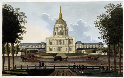View of the Church of the Royal Hotel des Invalides - in “Vues de Paris” by Courvoisier