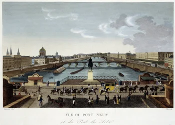 View of the New Bridge - in Views of Paris by Courvoisier
