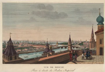 View of Moscow taken from the balcony of the Imperial Palace, Engraving by Henri Courvoisier-Voisin