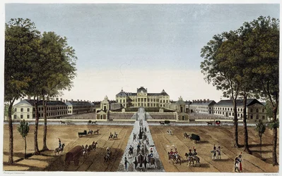 View of the Royal Military School, view from the Avenue Vaugirard, ca. 1820 - in Views of Paris by Courvoisier